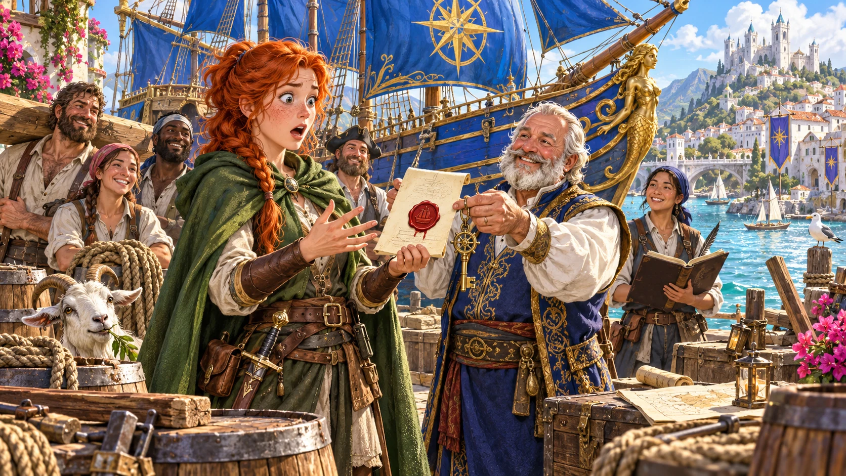 Fantasy editorial illustration of an unexpected holding in a tabletop adventure